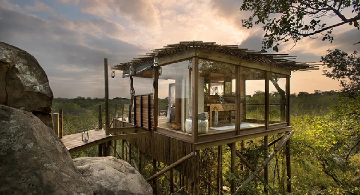 Un baño-casa árbol